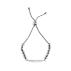 Stainless Steel Adjustable Engravable Curved Bar Beaded Bracelet - Premium Jewelry from WJW - Just $27.95! Shop now at Pat's Monograms