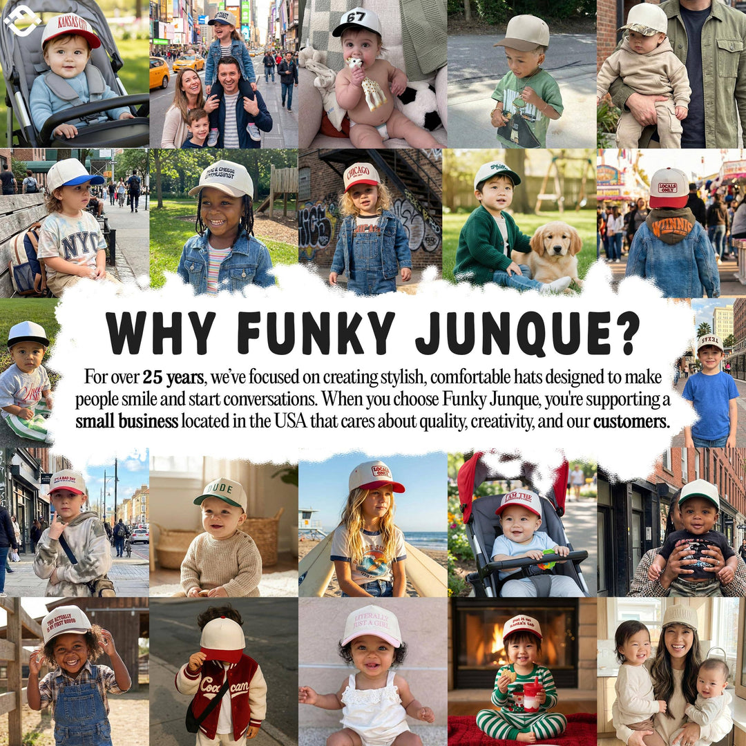Kids/Baby Two Tone Vintage Cap - Light Blue/Beige - Premium Trucker Cap from Funky Junque - Just $15.95! Shop now at Pat's Monograms