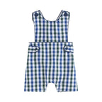 Blue and Green Criss Cross Shortalls — Lil Cactus Baby & Toddler Outfits