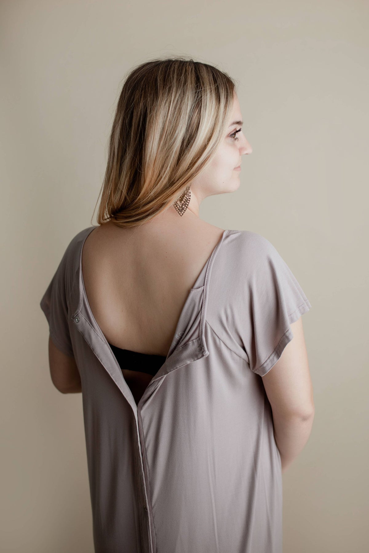 Harbor Mist Maternity Mommy Labor and Delivery/ Nursing Gown — Three Little Tots Maternity Clothing
