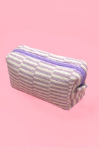 CHECKER MAKEUP COSMETIC POUCH BAG — JOSSLYN by Wall to Wall Cosmetic Bag