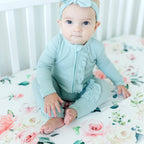 Standard Size Fitted Crib Sheet - Peach Floral — Honey Lemonade Baby Accessories