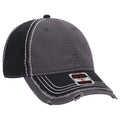 Distressed Two Tone Twill Cap w/ Heavy Stitching — Otto Caps Headwear