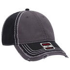 Distressed Two Tone Twill Cap w/ Heavy Stitching — Otto Caps Headwear