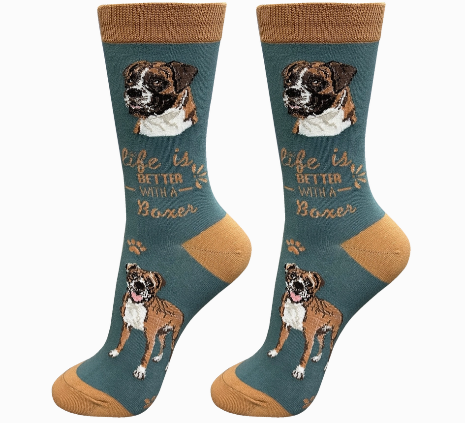 Boxer - Life is Better Socks - Premium Socks from Sock Daddy - Just $10.95! Shop now at Pat's Monograms