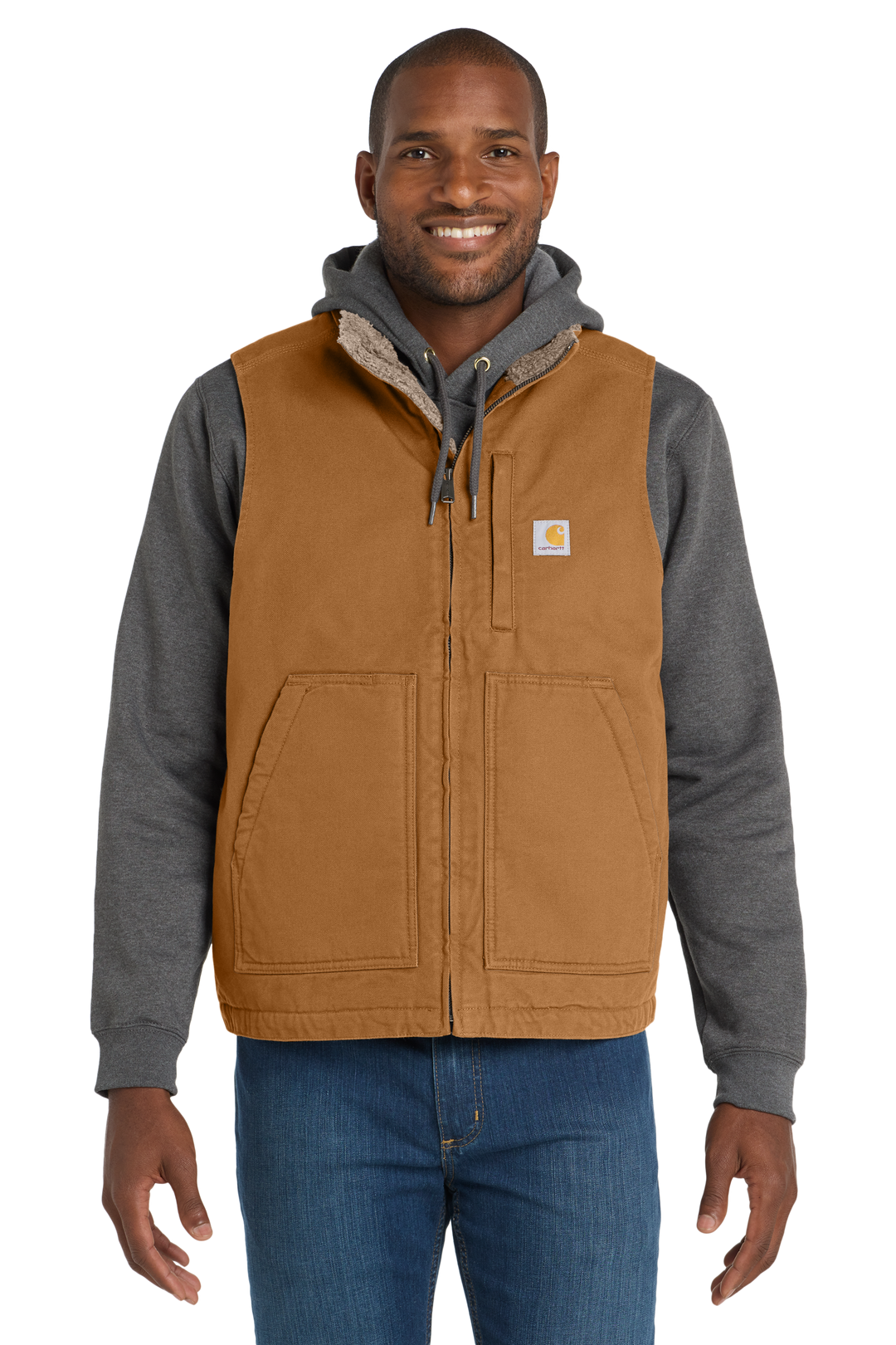 Carhartt® Sherpa-Lined Mock Neck Vest - CT104277 - Premium Outerwear from Carhartt - Just $89.95! Shop now at Pat's Monograms