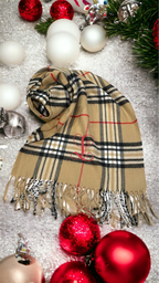 Plaid Cashmere Feel Scarves with Embroidered Single Initial — Accessories