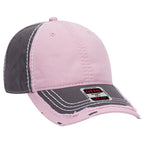 Distressed Two Tone Twill Cap w/ Heavy Stitching — Otto Caps Headwear