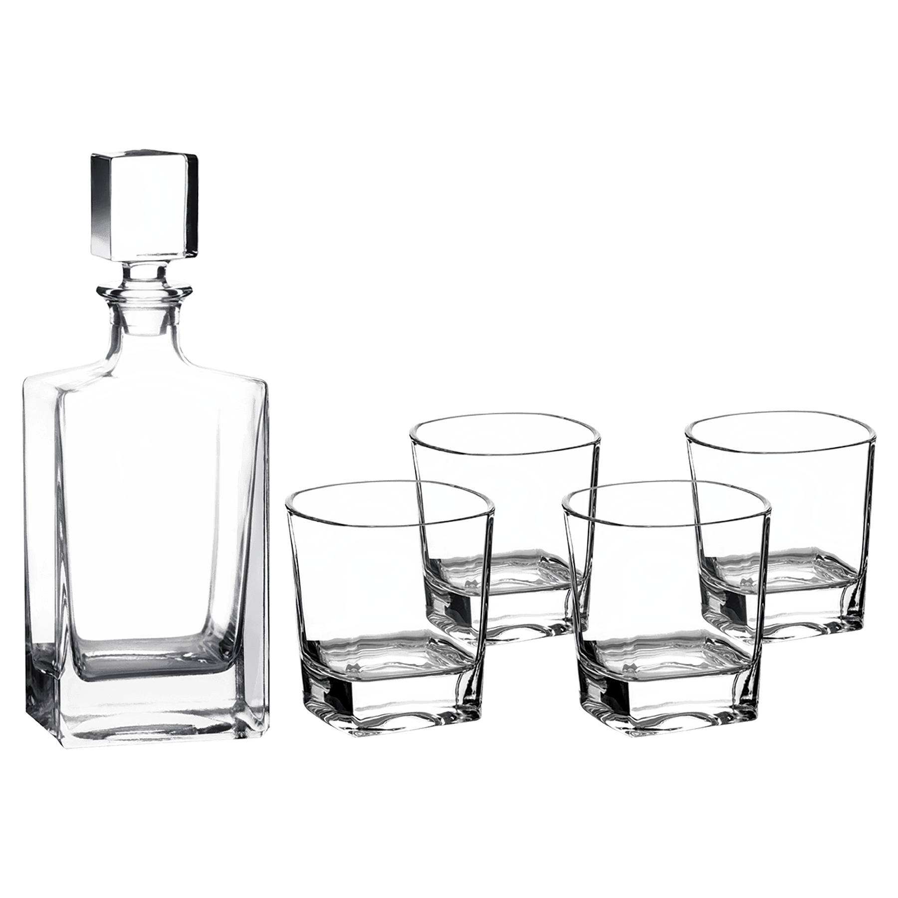 Rectangle Glass Decanter Set with 4 Glasses - 810ml add Laser Engraving - Premium barware from JDS - Just $49.95! Shop now at Pat's Monograms