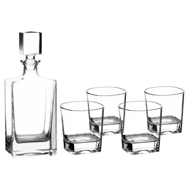 Rectangle Glass Decanter Set with 4 Glasses - 810ml add Laser Engraving - Premium barware from JDS - Just $49.95! Shop now at Pat's Monograms