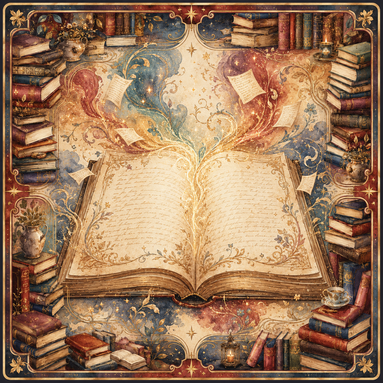 The Enchanted Library — Book Lover Mahjong Mat - Premium Mahjong from Told in Tiles - Just $80! Shop now at Pat's Monograms