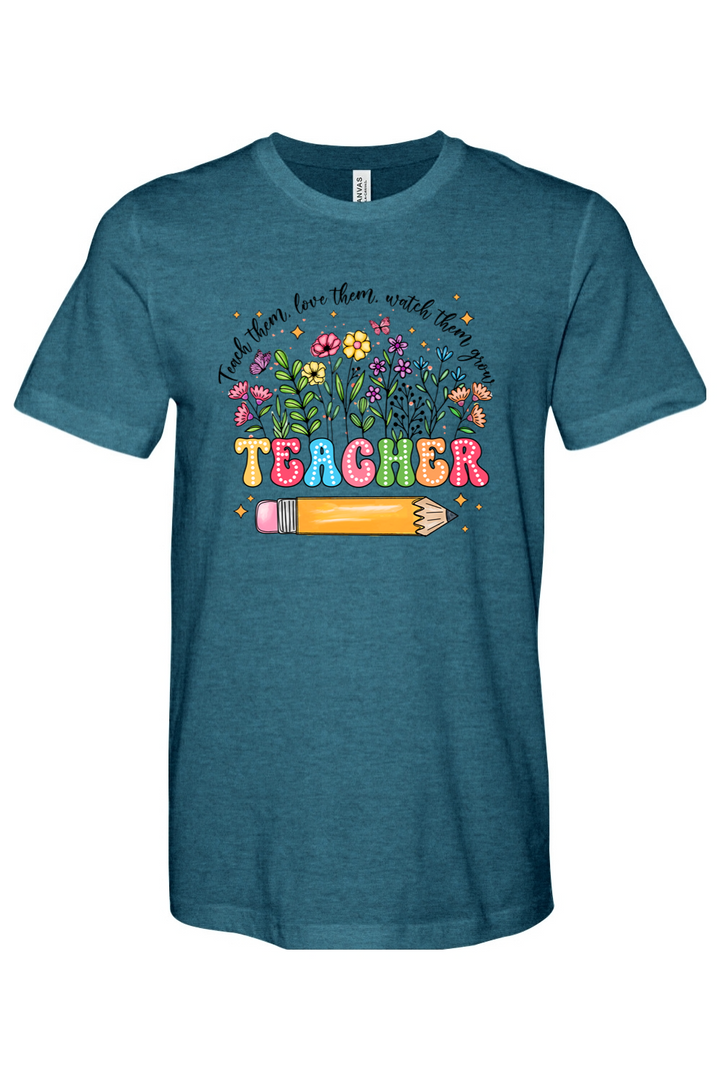 Watch Them Grow Teacher Tee - Premium T-Shirts from Pat's Monograms - Just $24.95! Shop now at Pat's Monograms