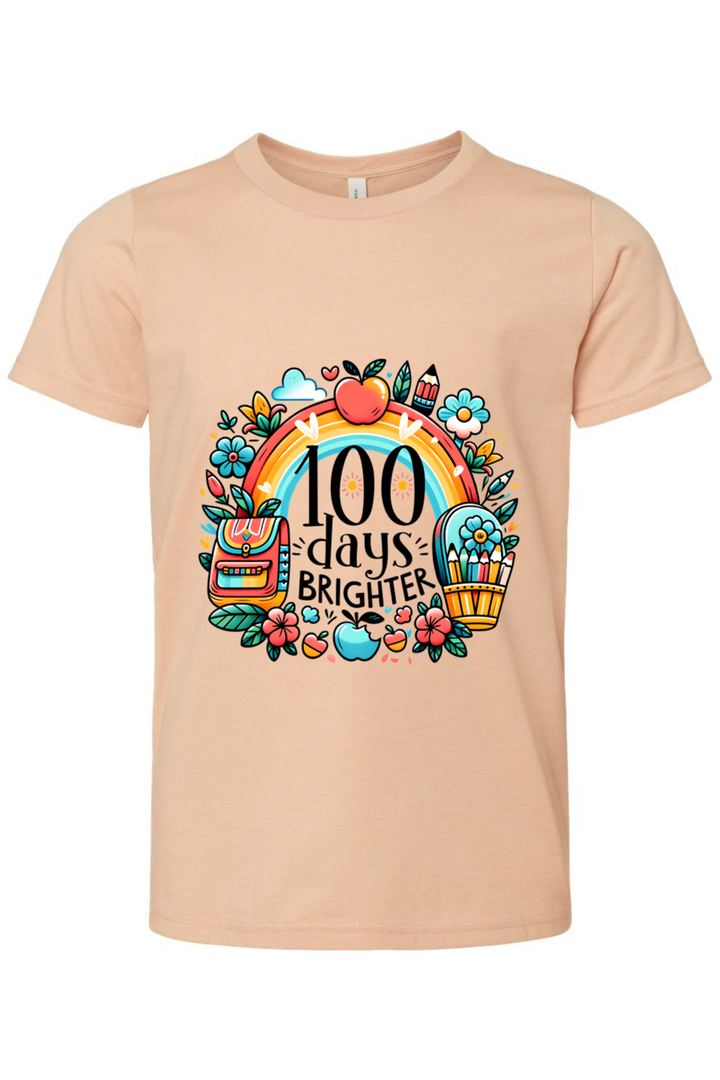 100 Days Brighter - Premium T-Shirts from Pat's Monograms - Just $24.95! Shop now at Pat's Monograms