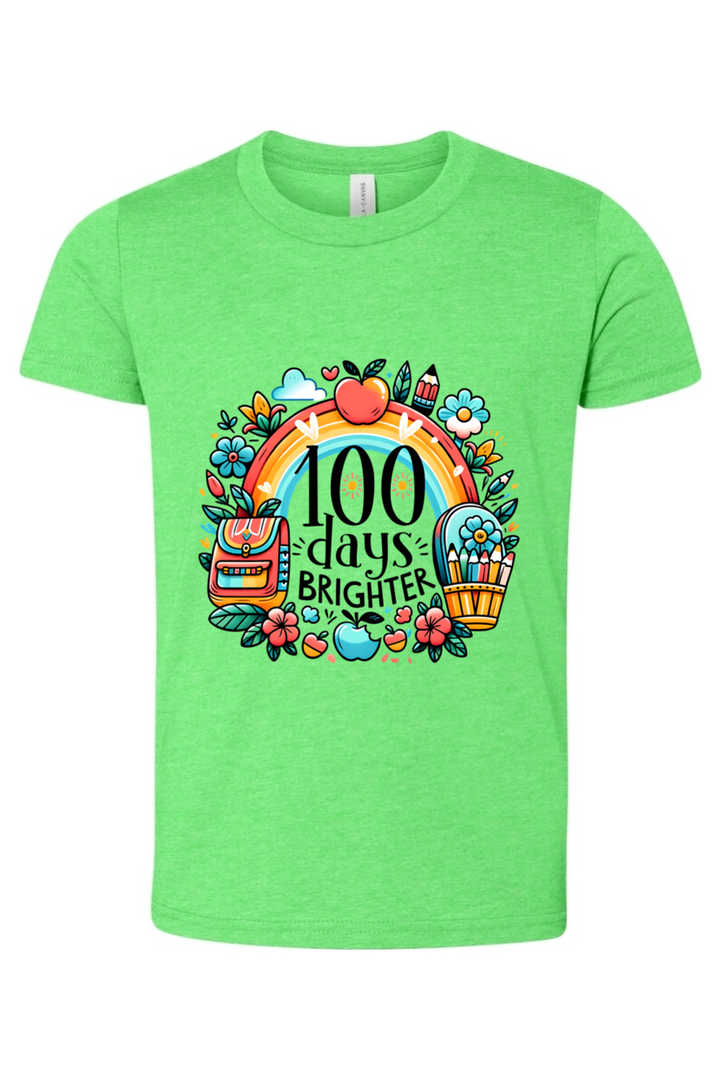 100 Days Brighter - Premium T-Shirts from Pat's Monograms - Just $24.95! Shop now at Pat's Monograms