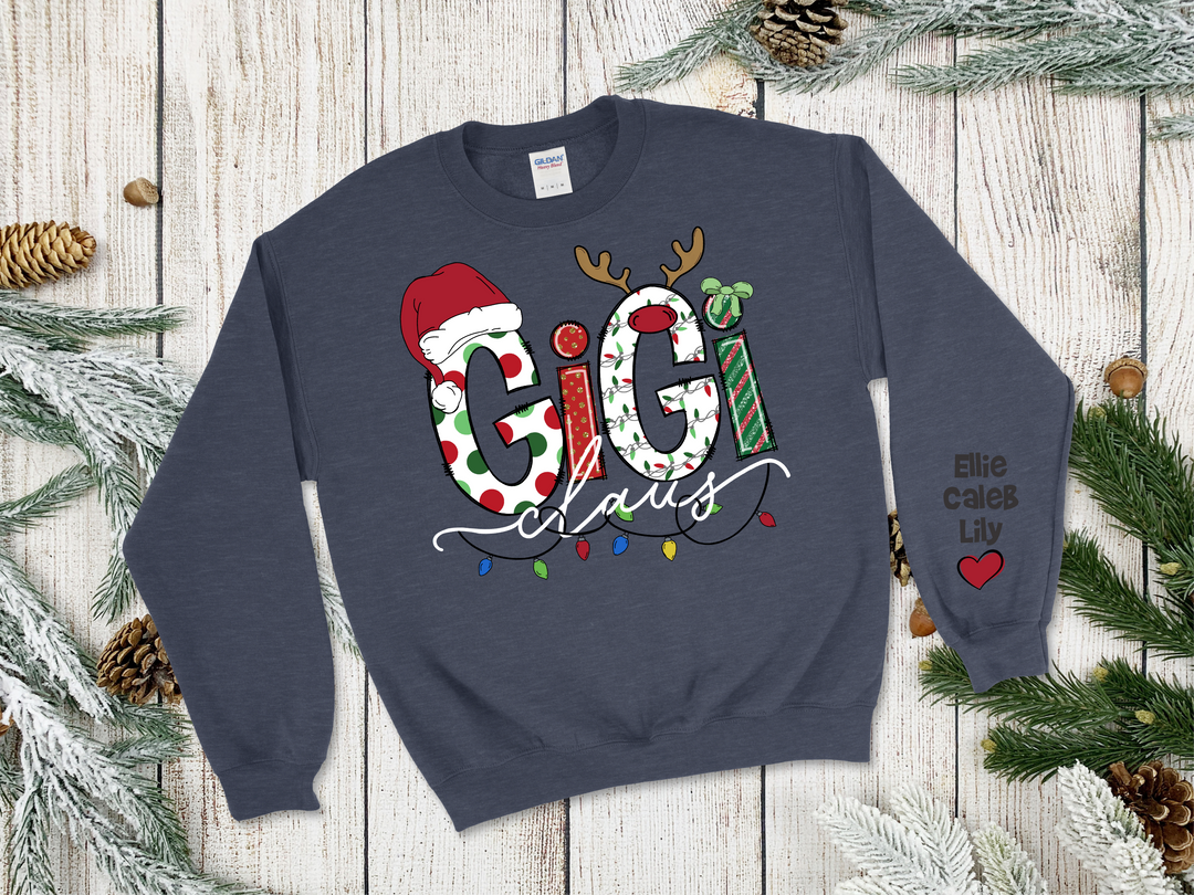 Custom Claus Sweatshirt for Grandma, Mama, Aunt, Nanny - Premium Clothing from Pat's Monograms - Just $39.95! Shop now at Pat's Monograms
