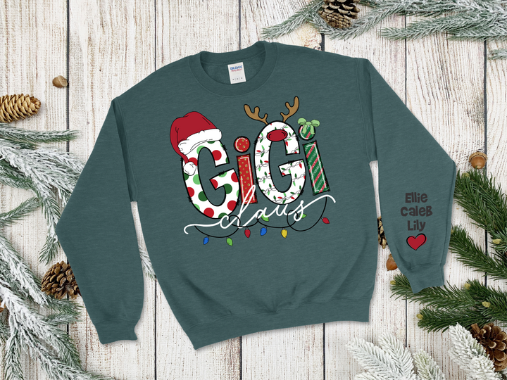 Custom Claus Sweatshirt for Grandma, Mama, Aunt, Nanny - Premium Clothing from Pat's Monograms - Just $39.95! Shop now at Pat's Monograms