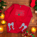 Merry and Bright Side Bow Sweatshirt — Christmas Shirts