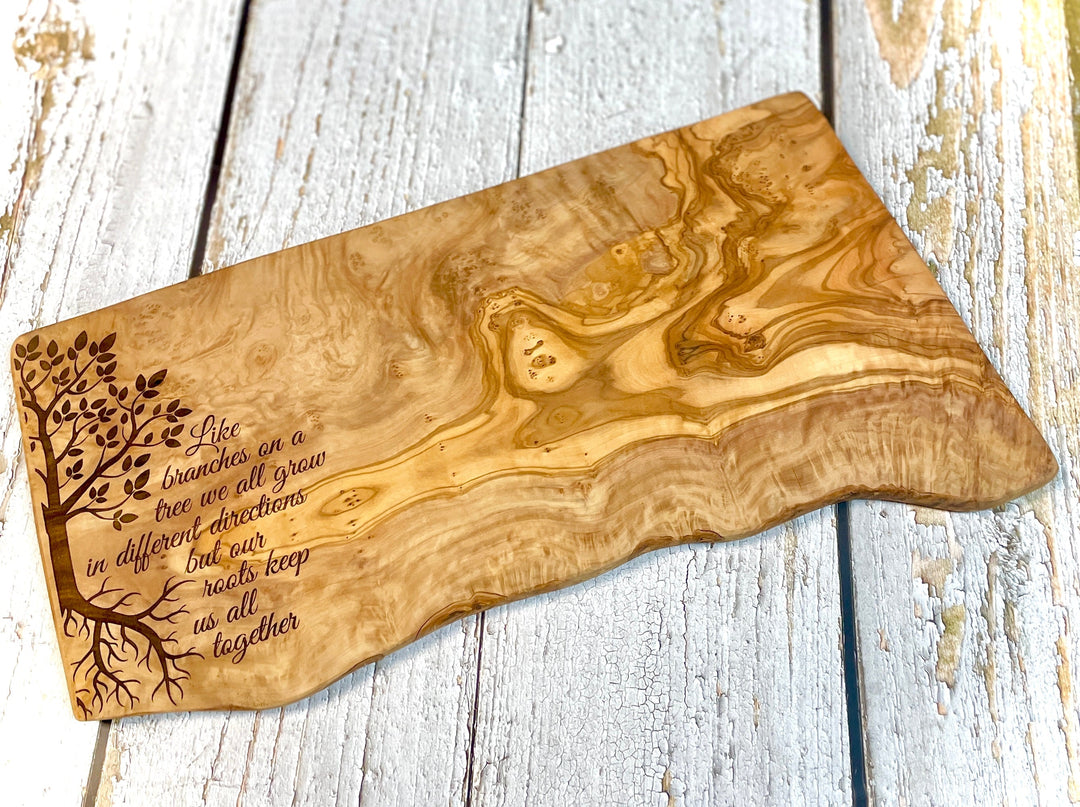 Like Branches on a Tree - Laser Engraved Olive Wood Board - Premium Gifts from Natural OliveWood - Just $89.95! Shop now at Pat's Monograms