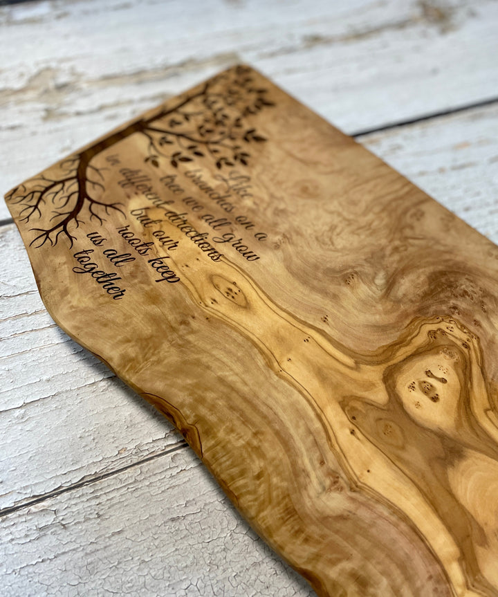 Like Branches on a Tree - Laser Engraved Olive Wood Board - Premium Gifts from Natural OliveWood - Just $89.95! Shop now at Pat's Monograms