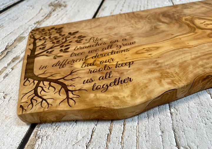 Like Branches on a Tree - Laser Engraved Olive Wood Board - Premium Gifts from Natural OliveWood - Just $89.95! Shop now at Pat's Monograms