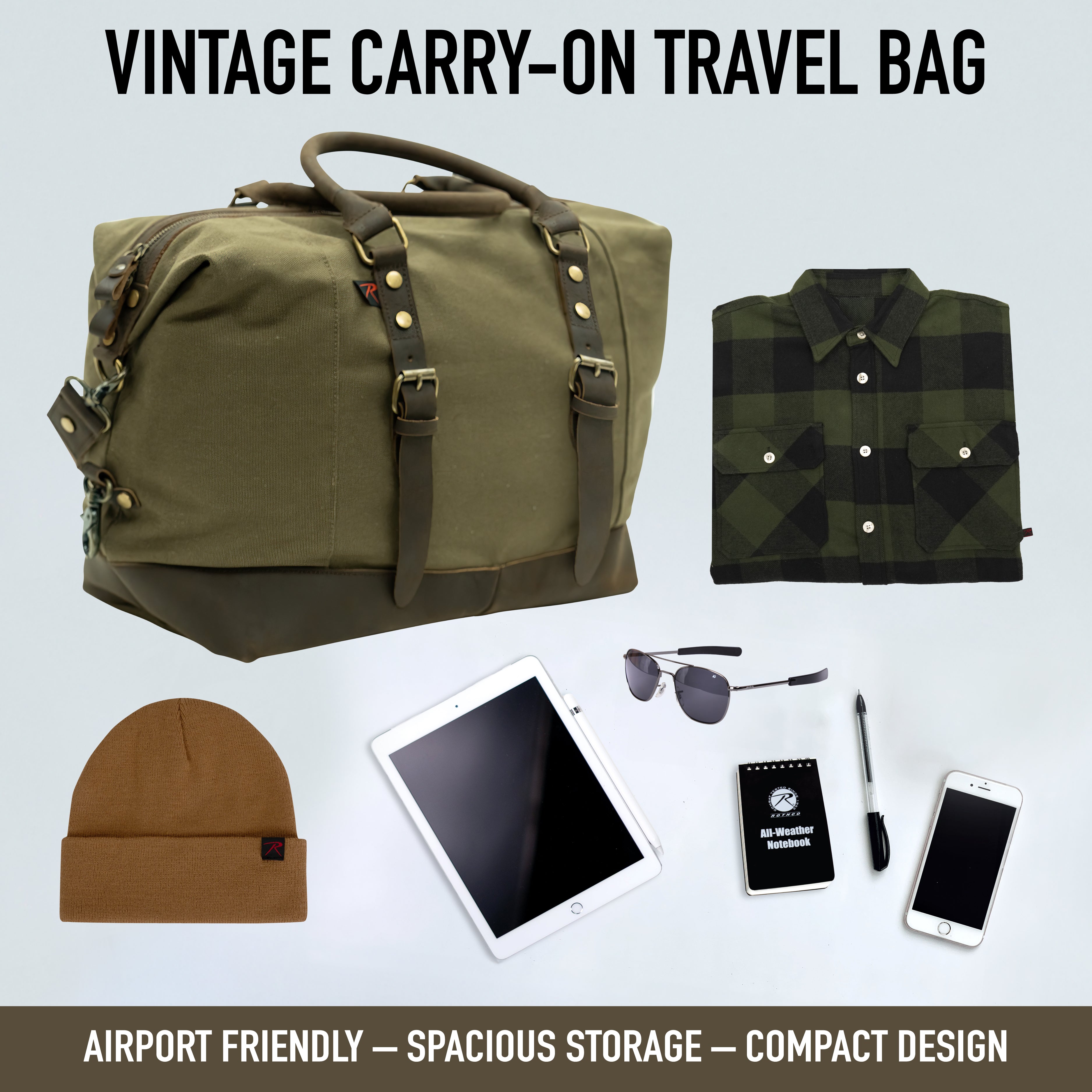 Vintage Carry-On Travel Bag - Premium  from Rothco - Just $69.95! Shop now at Pat's Monograms