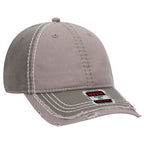Distressed Two Tone Twill Cap w/ Heavy Stitching — Otto Caps Headwear