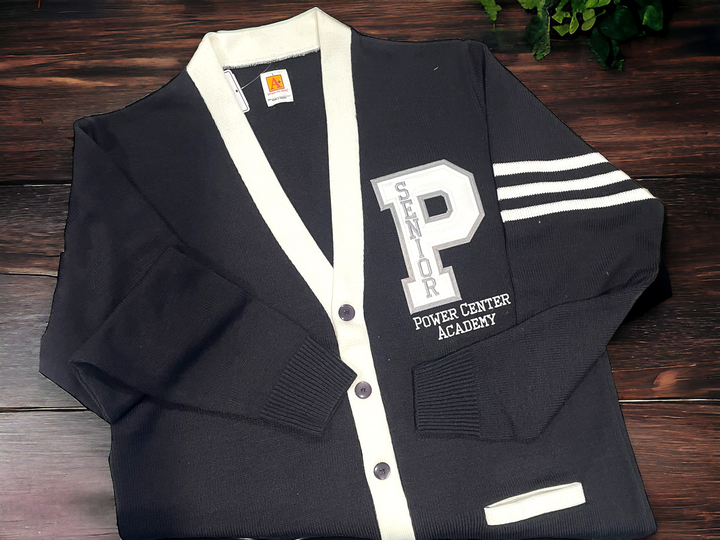 Power Center Academy Senior Cardigan - Pre-Order - Premium  from Pat's Monograms - Just $59.95! Shop now at Pat's Monograms