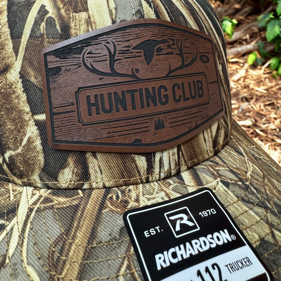 Hunting Club Patch Hat - Premium Hat from Pat's Monograms - Just $32.95! Shop now at Pat's Monograms