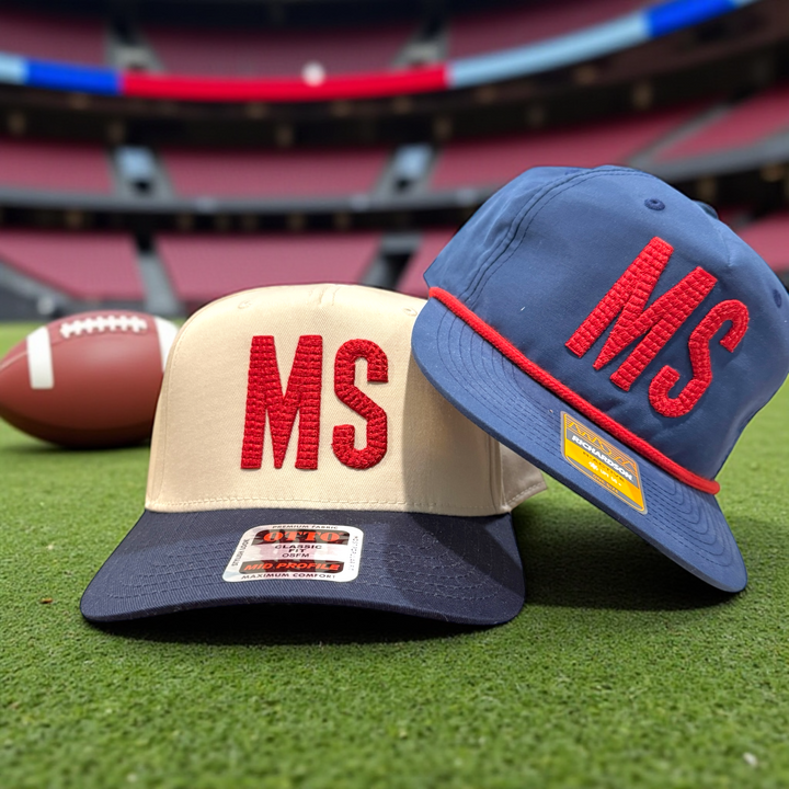 Go Rebs! Puff Embroidery Ole Miss Caps - Premium Caps from Pat's Monograms - Just $28.95! Shop now at Pat's Monograms