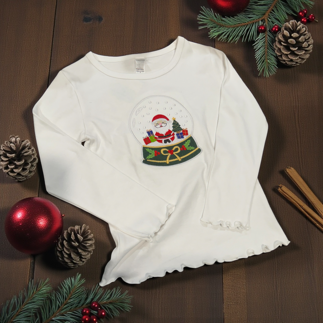 Santa Globe Tees and Infant Gowns - Premium Christmas Shirts from Pat's Monograms - Just $19.95! Shop now at Pat's Monograms