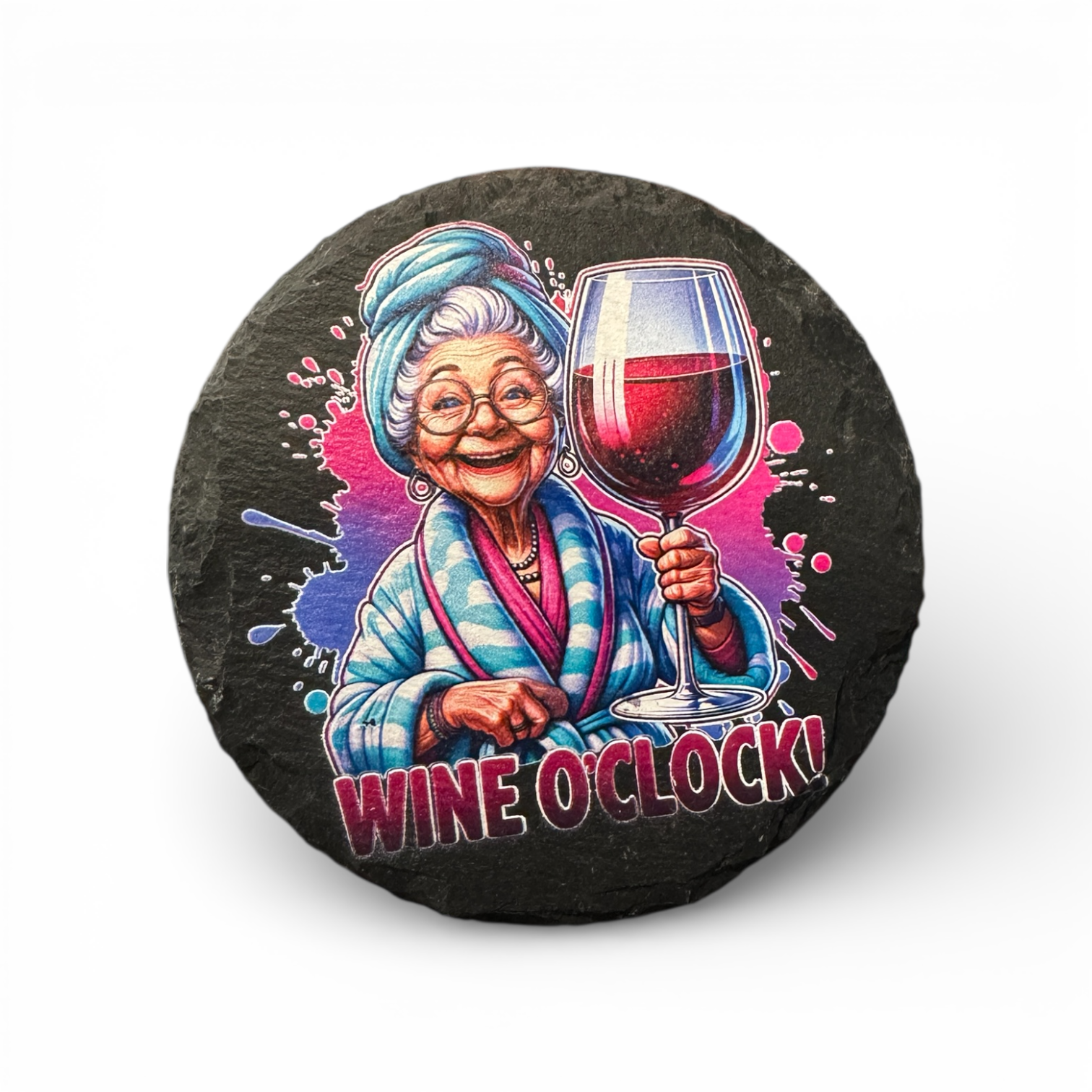 Wine O'Clock Slate Coaster - Premium barware from Pat's Monograms - Just $6.50! Shop now at Pat's Monograms