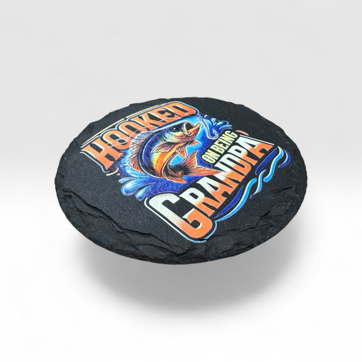 Hooked on Being Grandpa - Premium barware from Pat's Monograms - Just $6.50! Shop now at Pat's Monograms