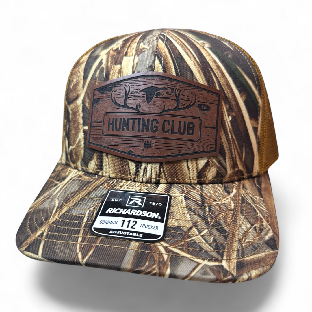 Hunting Club Patch Hat - Premium Hat from Pat's Monograms - Just $32.95! Shop now at Pat's Monograms