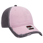 Distressed Two Tone Twill Cap w/ Heavy Stitching — Otto Caps Headwear