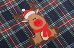 Navy and Red Plaid Reindeer Overalls — Lil Cactus