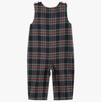 Navy and Red Plaid Reindeer Overalls — Lil Cactus