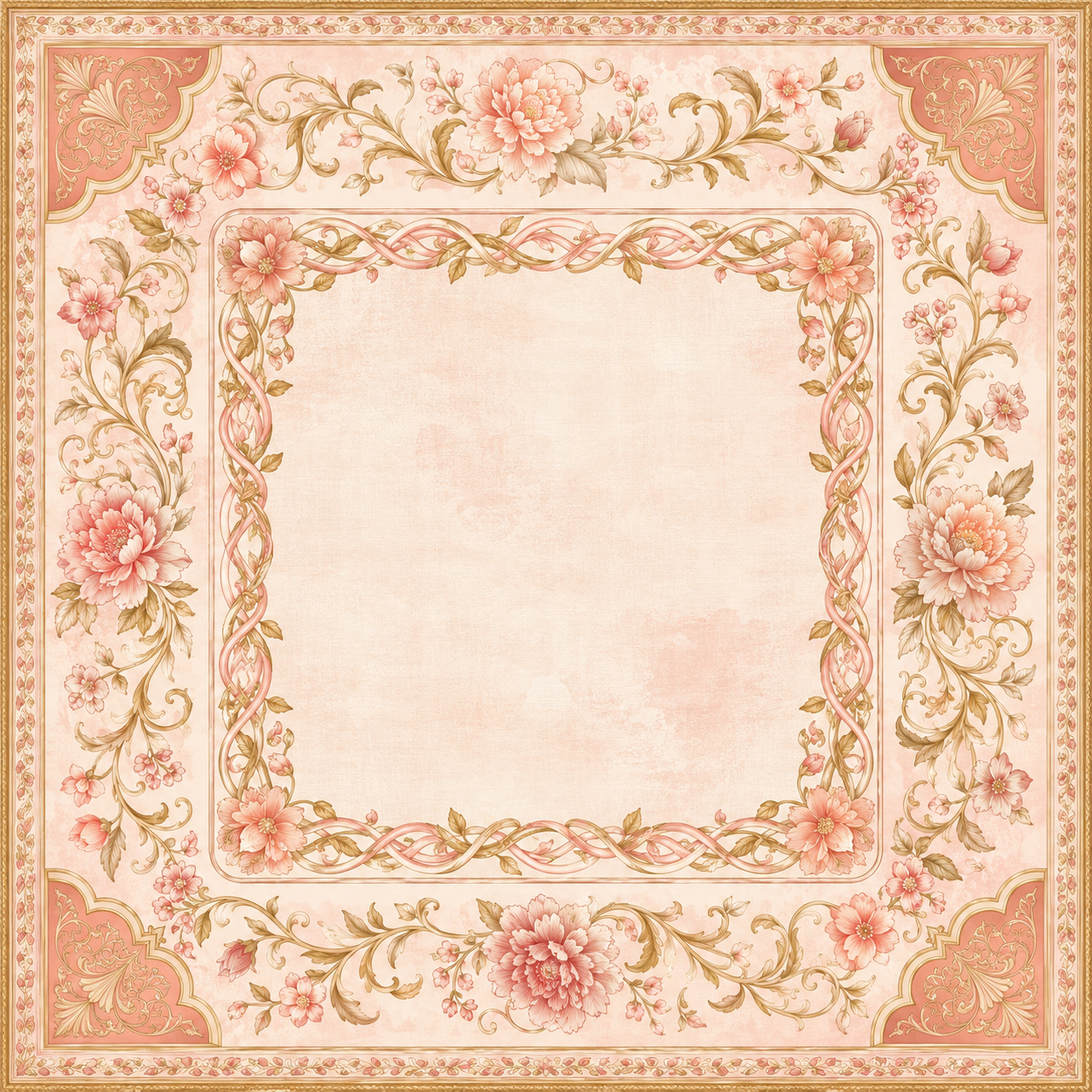 Rose & Gilt — Blush Baroque Mahjong Mat - Premium Mahjong from Told in Tiles - Just $80! Shop now at Pat's Monograms
