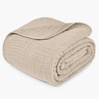 Adult Muslin Cotton Throw - Sand — Comfy Cubs blanket