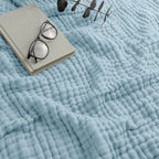 Adult Muslin Cotton Throw - Sky Blue — Comfy Cubs blanket