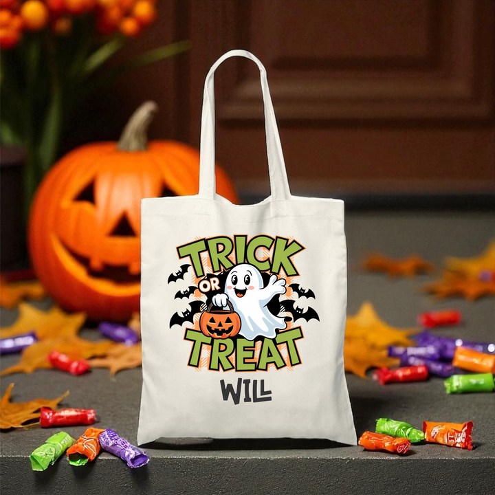 Personalized Halloween Trick or Treat Bags - Premium Holiday Accessories from Pat's Monograms - Just $12.95! Shop now at Pat's Monograms