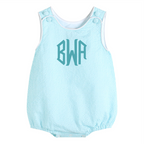 Classic Turquoise Seersucker Baby Bubble Romper — Lil Cactus Baby & Toddler Outfits