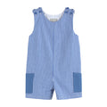 Royal Blue Gingham Pocket Shortalls — Lil Cactus Baby & Toddler Outfits
