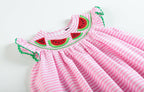 Pink Stripe Watermelon Smocked Bishop Dress — Lil Cactus Baby & Toddler Dresses