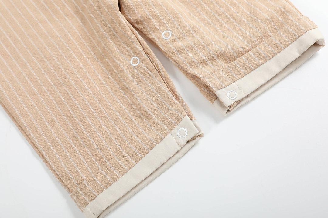 Light Brown Pinstripe Pumpkin Smocked Overalls - Premium Baby & Toddler Outfits from Lil Cactus - Just $38.95! Shop now at Pat's Monograms