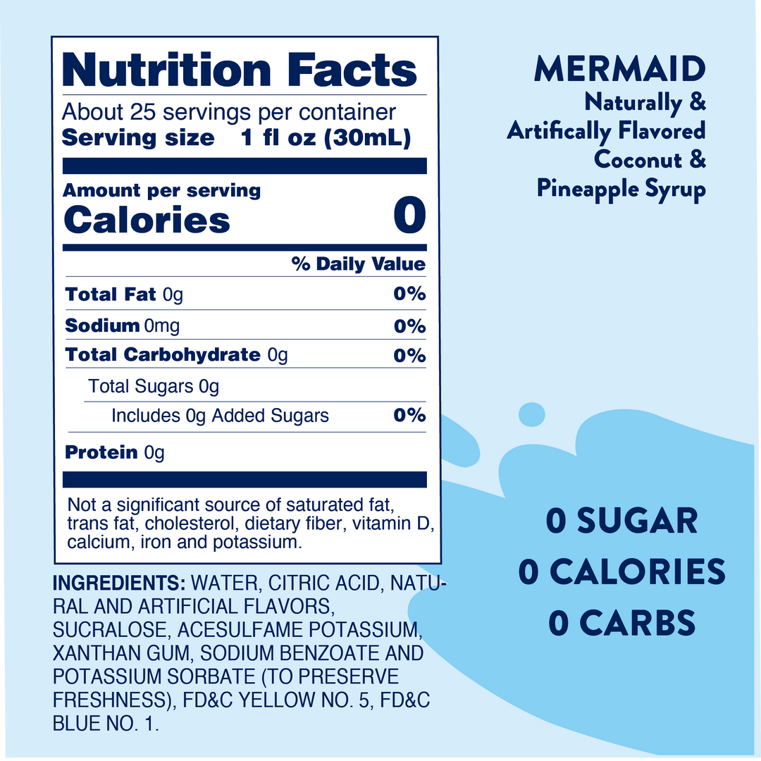 Sugar Free Mermaid™ Syrup - Premium drink mix from Jordan's Skinny Mixes - Just $9.59! Shop now at Pat's Monograms