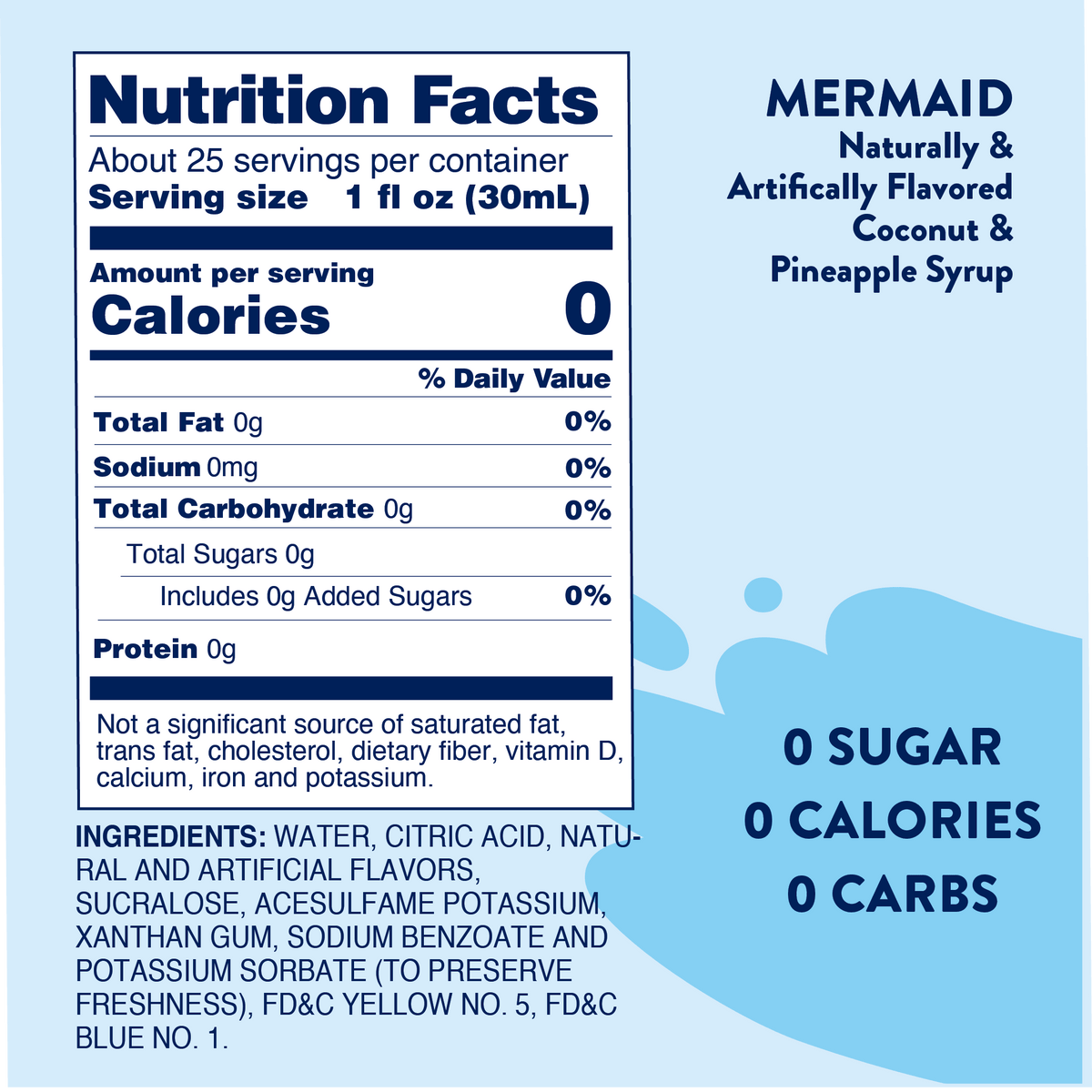 Sugar Free Mermaid™ Syrup — Jordan's Skinny Mixes drink mix