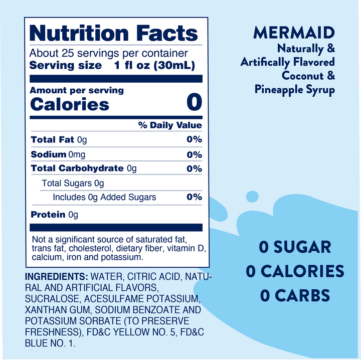 Sugar Free Mermaid™ Syrup - Premium drink mix from Jordan's Skinny Mixes - Just $9.59! Shop now at Pat's Monograms