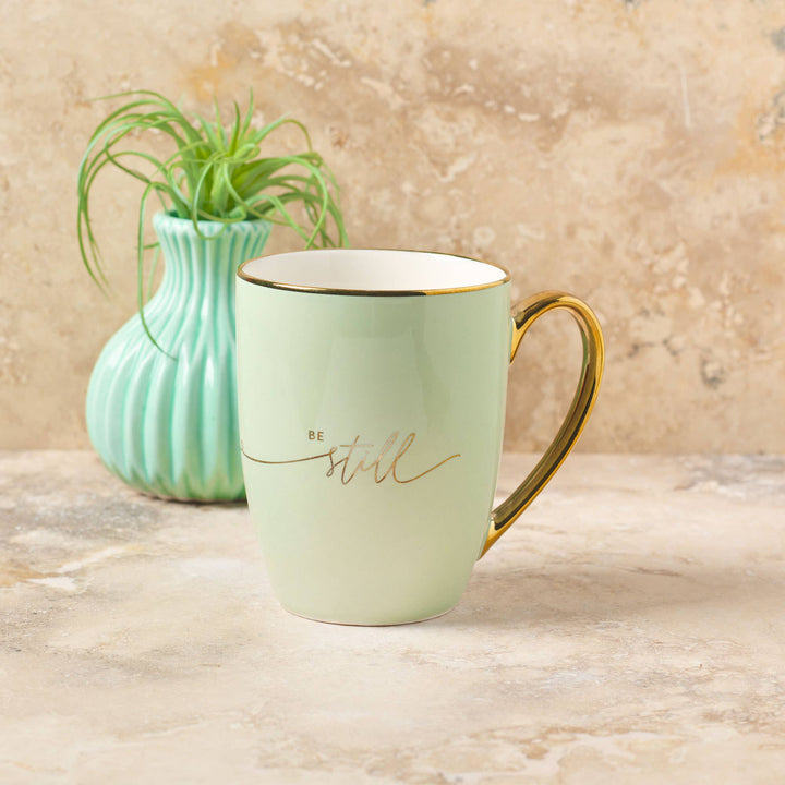 Mug Mint/Cream Be Still & Know - Premium Christian Gift Items from Christian Art Gifts - Just $10.95! Shop now at Pat's Monograms