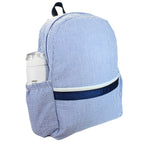 Seersucker Medium Backpack w/ Pocket — Mint