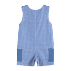 Royal Blue Gingham Pocket Shortalls — Lil Cactus Baby & Toddler Outfits